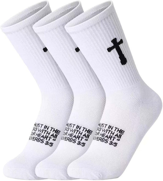 3 Pairs Christian Socks Prayer Socks Birthday Gifts for Dad,Men Husband Grandpa Women Idea Fathers Day Christmas